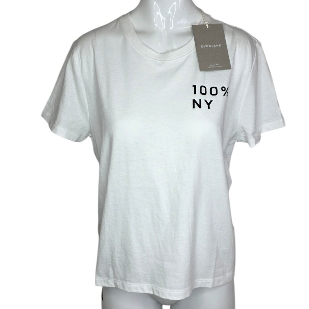 Everlane The 100% New York Cotton Box Cut Tee, White, Cotton, Size Medium, NWT